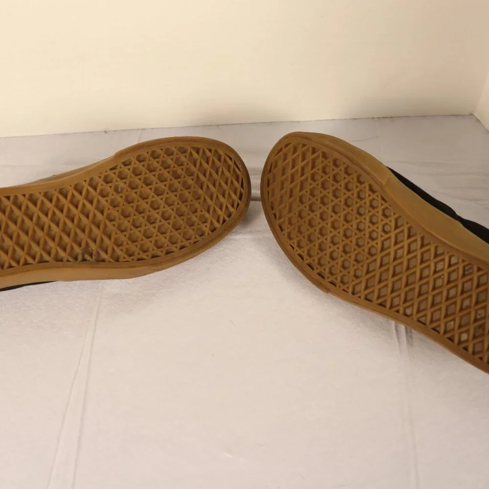 Van's Women's Athletic Shoes Black with Tan Gum Soles Size 6.5